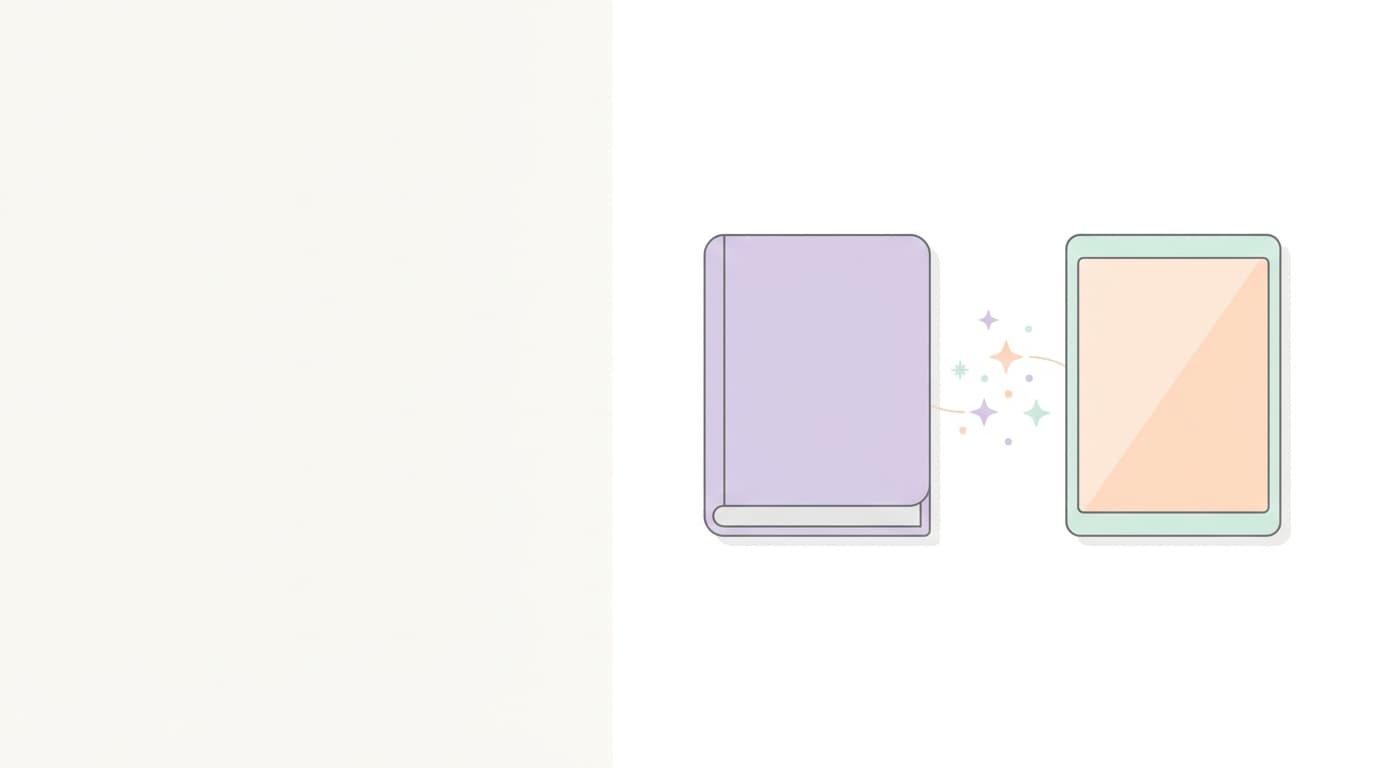 Buch und Tablet nebeneinander