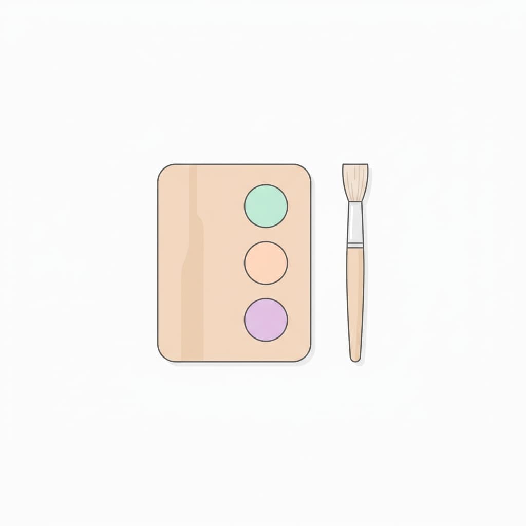 Farbpalette mit Pinsel